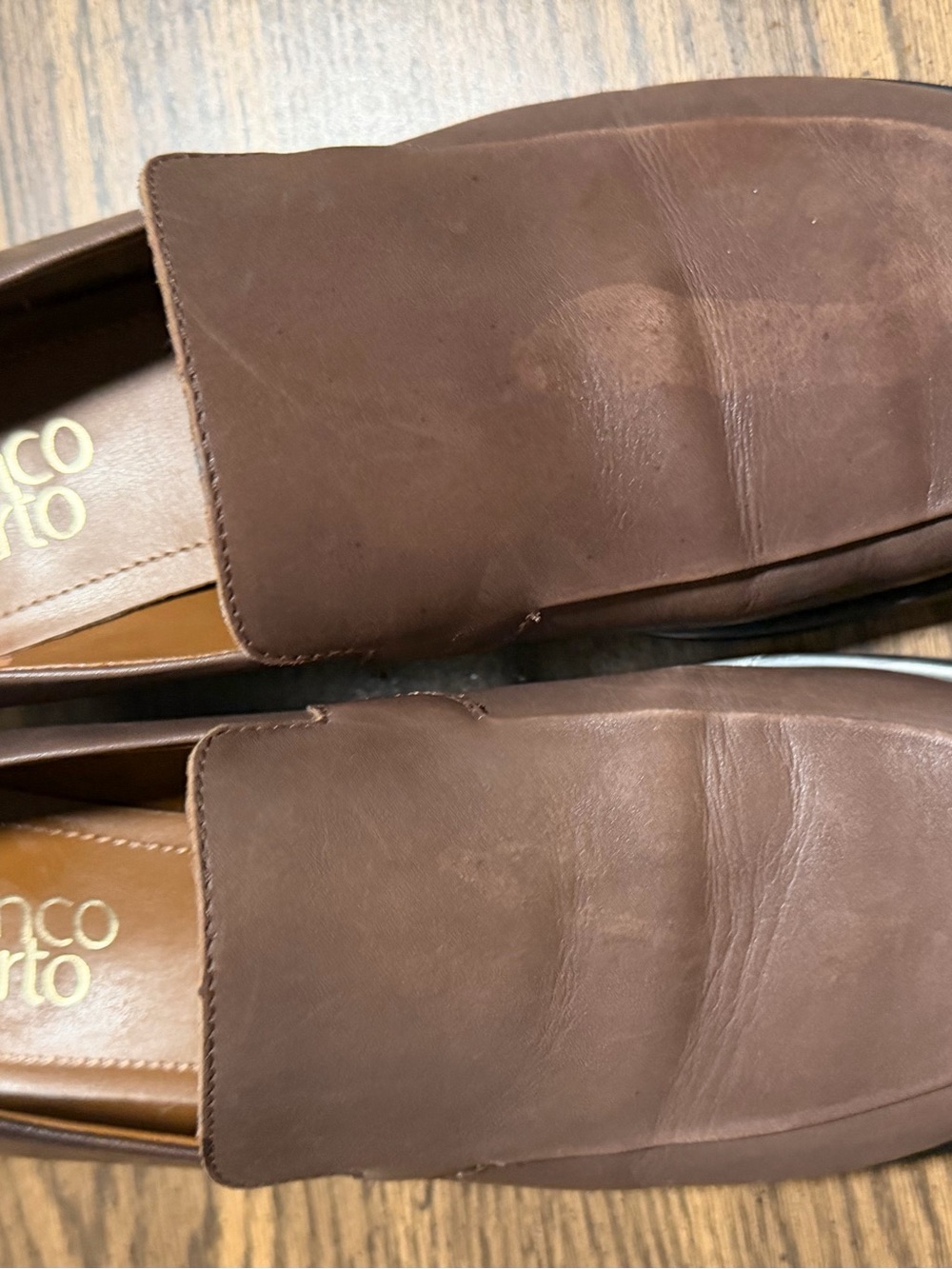 Franco Sarto Chocolate Brown Leather Slip-On Loafers for Men